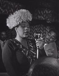 Ella Fitzgerald with Dizzy Gillespie with Ray Brown and Milt Jackson
circa 1940's
gelatin silver print