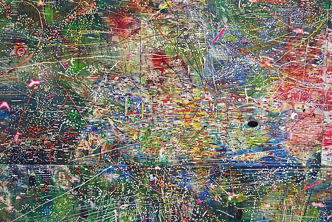 GO GREEN, RGB SERIES (DETAIL) | MULTIMEDIA ON WOOD | 350 X 310 CM | 2008