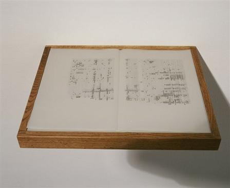REGISTERS OF ATTENDANCE (DETAIL) | PEN AND INK ON VELLUM MOUNTED ON WOOD AND GLASS LECTERN-SHELF | DIMENSIONS VARIABLE | ONGOING SINCE 1999