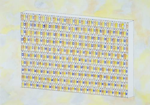 Eduardo Sarabia
Babylon Wall, 2006
Pen and acrylic on paper
16.5 x 12 inches