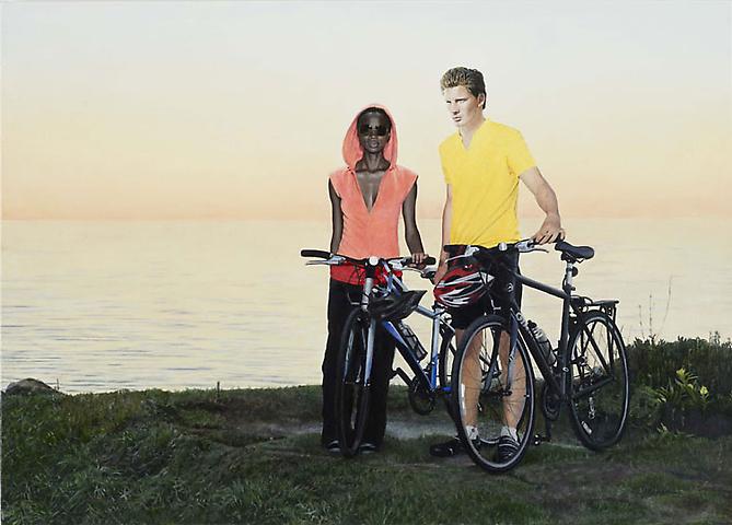 Biking, 2009
Oil on linen
30.3 x 21.6 in.