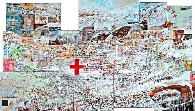 IUNCTIO | MULTIMEDIA ON WOOD | 277 X 150 CM | 2008