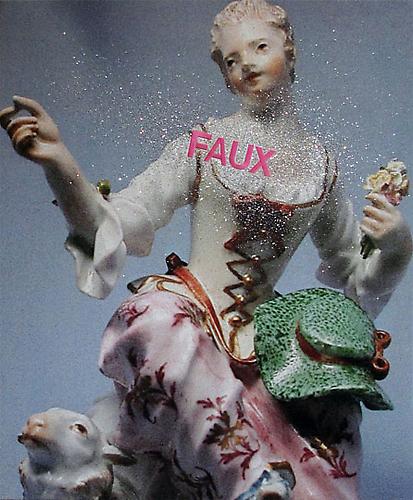 Faux, 2009
Pigment print on canvas, silk embroidery and glitter 
36 x 29 inches
