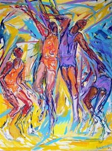 Elaine de Kooning 
Basketball #40, 1977 
Oil on canvas
84 x 66 inches
DEKO_E_012