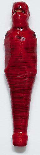 Mummified Barbie, 2009
Barbie doll, mixed media
11 x 3 x 1 inches