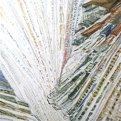 Judith Belzer, Through Lines #30 (2011)
Oil On Canvas 
56h x 56w in (142.24h x 142.24w cm)