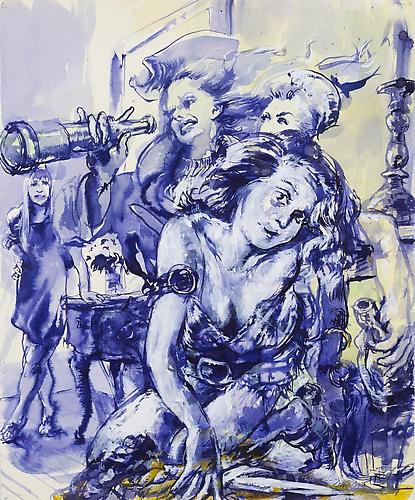 Thirst (2011)
Ink, Watercolor, Pastel On Paper
17h x 14w in (43.18h x 35.56w cm)