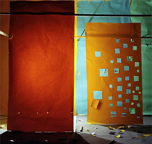 No.629, 2006
"Yellow Lit from Behind and Yellow with Holes to Blue”
Edition of 3, 65 x 68 in. (165 x 172 cm.)
2 AP, 40 x 42 in. (101 x 106 cm.)
Color Photograph