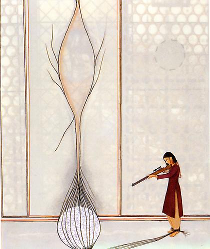 Ambreen Butt
Untitled   2010
Acrylic, watercolor, collage, stitching on mylar and iris print
17 x 14 in