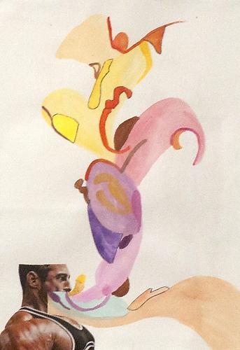 Orly Genger: Untitled (2012)
Watercolor And Collage On Paper
12.5h x 8w in (31.75h x 20.32w cm)