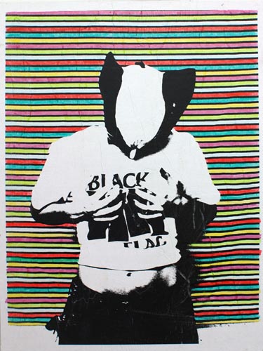 Wolverine Black Flag (Jen), 2011,
Alcohol Based Marker, Elmer's Glue, Toner, And Paper On Wood
48.00 x 36.00 x 1.50"