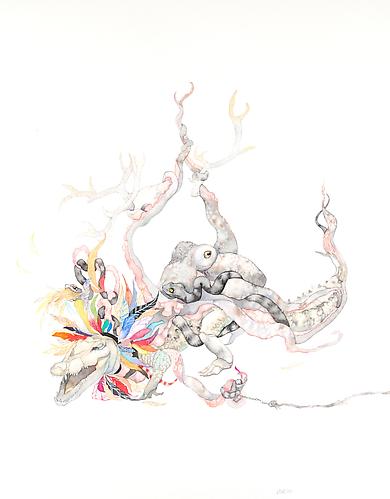 Laura Ball: Pet (2011)
Watercolor, And Graphite  On Paper 
20h x 16w in (50.8h x 40.64w cm)