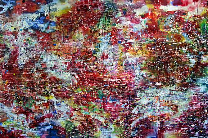 RED | RGB SERIES | MULTIMEDIA ON WOOD | 274 X 219 CM | 2009