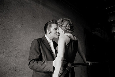 The Kiss, Elvis and his date backstage of the Mosque Theatre, Richmond, Virginia
June 30th, 1956
gelatin silver print