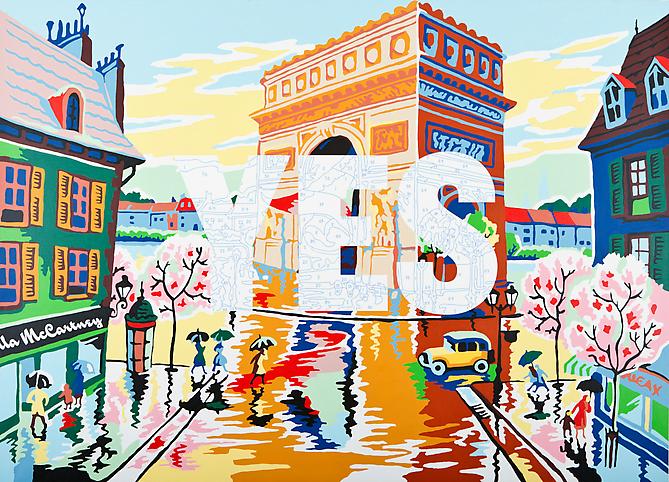 YES (You Complete the Picture), 2010
Archival Pigment, Acrylic Paint on Canvas, 72 x 96 inches.