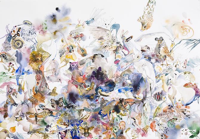 Untitled (EHR 32) from Sweet Corruptions (2011)
Watercolor, graphite on paper
30h x 52w in (76.2h x 132.08w cm)