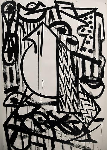 Aaron Spangler
Song Bird, 2008
Black gesso on paper
88 x 59 inches