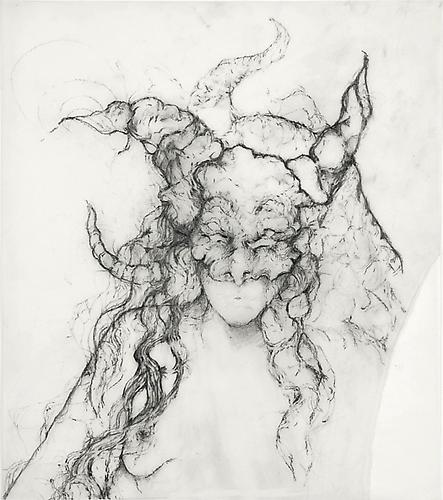 Kathryn Garcia
She Wears Fur and Eats Pussy, 2007
Graphite on canary paper
9 x 8 inches