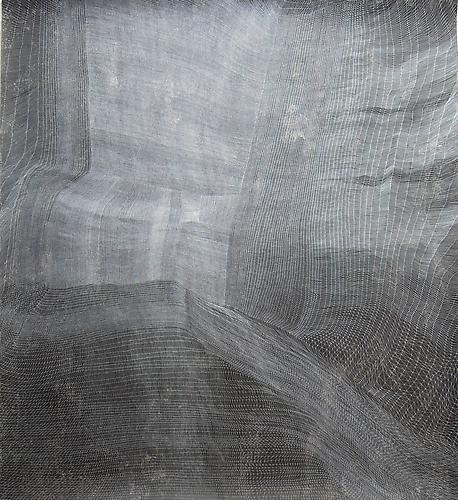 Sam Messenger: Veil from Tigris (2012)
Pen and Ink, Ink Wash, Starch Paste, Salt Water On Paper
65h x 59w in (165.1h x 149.86w cm)