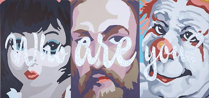 Who Are You?, 2010.
Acrylic on canvas, 34 x 72 inches.