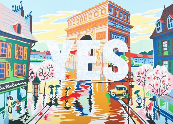 Trey Speegle
Yes (You Complete The Picture), 2010.
Archival Pigment, Acrylic Paint on Canvas, 72 x 96 inches.