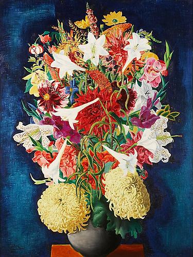 Moïse Kisling, Bouquet de Fleurs, 1934.
Oil on canvas, 49 1/2 x 37 1/4 inches.
