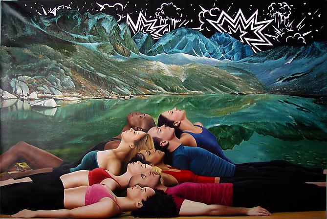 Delirium, 2009. 
Oil on canvas, 48 x 72 inches.