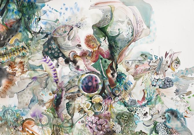 Untitled (EHR 36)  from Sweet Corruptions (2012)
Watercolor, graphite on paper
42h x 39w in (106.68h x 99.06w cm)