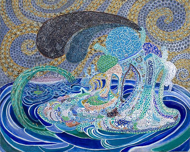 Backsplash 2010
Acrylic and glitter on gessoed panel
48 x 60 in / 122 x 152.4 cm
