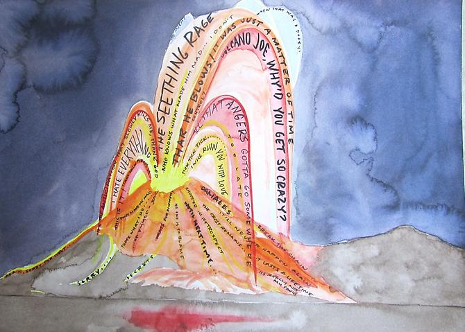 Cliff Hengst: Volcano Joe (2010)
Watercolor On Paper
11h x 14w in (27.94h x 35.56w cm)
