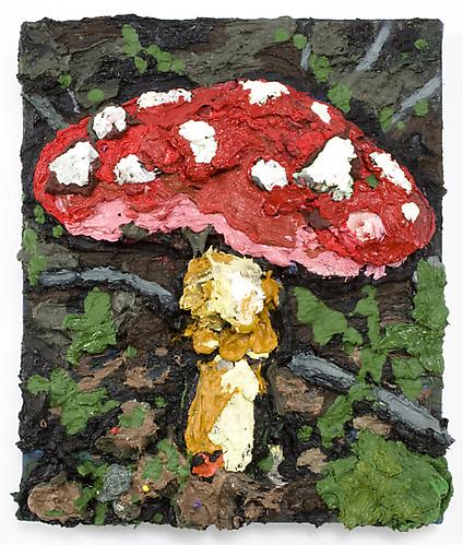 Untitled (decomposers), 2010 
mixed media on canvas
12 x 10 inches