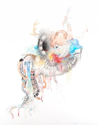 Laura Ball, Untitled (2011)
Watercolor, Graphite  On Paper
20h x 16w in (50.8h x 40.64w cm)