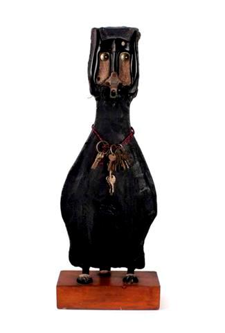 Jose de Creeft 
Cat of my Concierge, 1960 
Mixed Media/assemblage (cement,metal,found objects)
32 x 12 x 5 inches
DECR_J_004