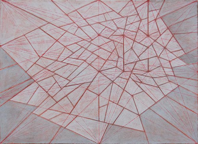Vance Wingate
Composition #26 (8 points), 2010
Color pencil, graphite and ink on coated paper, 11 x 15 inches.