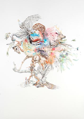 Laura Ball, The Tree (2011)
Watercolor On Paper
40h x 26w in (101.6h x 66.04w cm)
