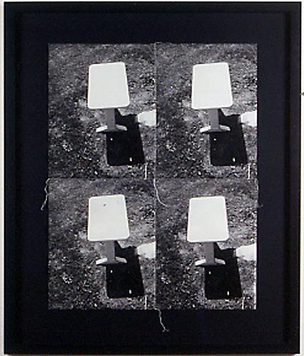 Andy Warhol
Outdoor Bench   1976-1986
Four gelatin silver prints stitched with thread
21.38 x 27.5 in