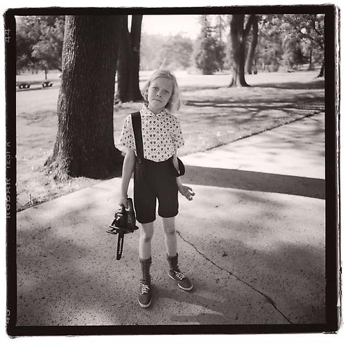Diane Arbus (Child with toy chainsaw in Griffith Park, Los Angeles, 1962), 2008  Gelatin silver print
 Edition of 15
20 x 24 inches