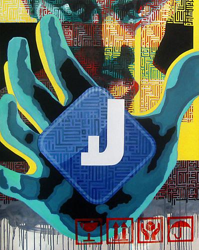 No! (I Will Not Be Silenced) 2011
Acrylic and marker pen on canvas
48 x 60 in / 122 x 183 cm