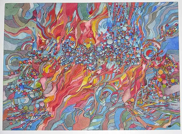 Varujan Boghosian, 1965
 Babylon III , watercolor
28" x 23.5"