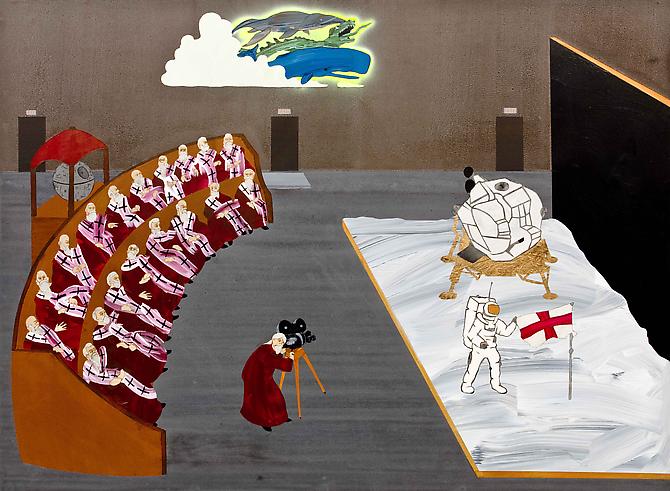 The First Council of Nicaea Agrees on the Nature of Leviathan, 2009
acrylic and spray paint on panel
30 x 49 inches