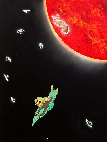 Pat Robertson Seeks the Wisdom of Tiresias Concerning the Causes of Natural Disasters, 2010
acrylic and spray paint on panel
48 x 36 inches