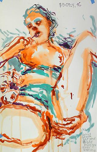 Ulrike Theusner
 Beverly , 2012
Ink and gouache on paper
32 x 24 inches