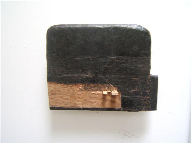Paul Bowen, 2012
 Black Flat , wood and tarred fabric
8" x 10" x 2"