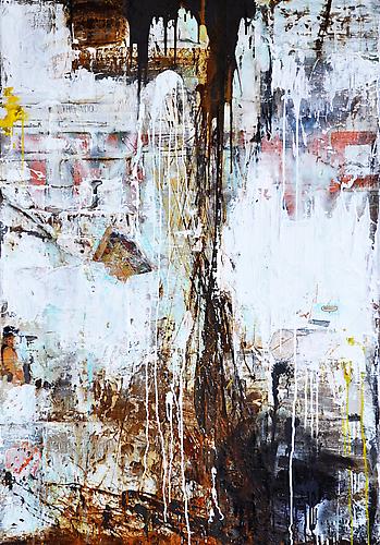  Bungalow Night , 2012
Acrylic, paper, collage on panel
60 x 40 inches