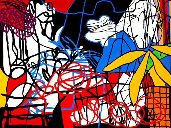 CJ Collins
Cosmoses
30" x 40"
Flashe Vinyl on canvas
2011