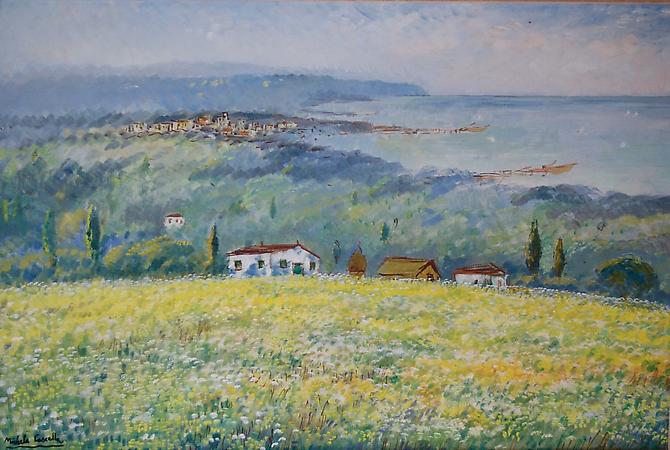 Yellow Flowers Overlooking the Sea, Circa 1968
Oil on canvas
24 x 36 inches  (61 x 91.4 cm)
Signed lower left: Michele Cascella
Price upon request