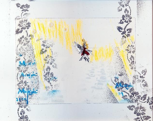 Magick 1, 2010
Charcoal, spray paint, acrylic, pastel and collage on arches paper and board
18 1/4 x 14 1/2 inches
$500