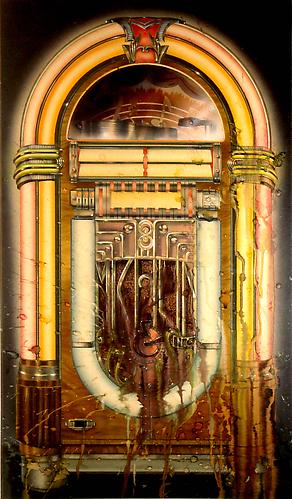 Charles White III
Michelen & Hill (Jukebox), 1972
Acrylic airbrush on board;Signed on recto
Illustration for Michlen & Hill poster; 27.75 x 16 inches