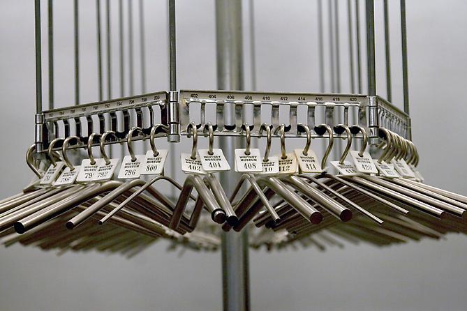 Coat Check Chimes, 2008
Nickel-plated aluminum and steel, 1200 pieces, dimensions variable
Installation view, 2008 Whitney Biennial Exhibition, Whitney Museum of American Art, New York
