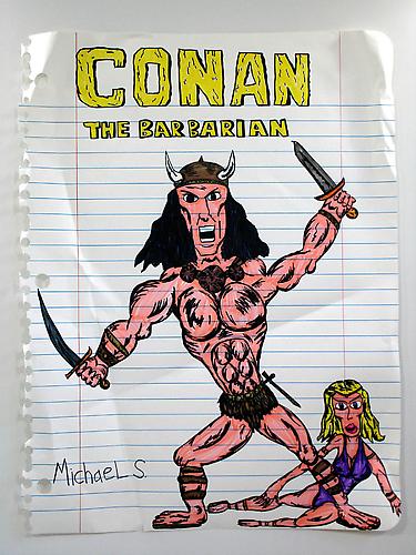  Conan the Barbarian , 2008
marker, prismacolor on paper
67 x 51 inches